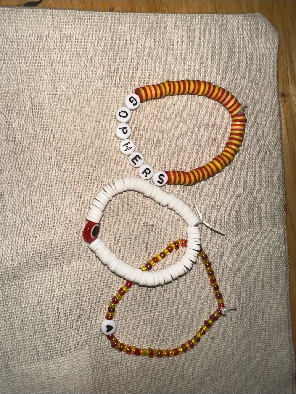 Multicolor Beaded Bracelet Set - White, Red & Yellow
